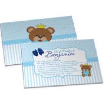 CONVITES BÁSICO COUCHÊ 300G LAMINAÇÃO FOSCA LAM FOSCA FRENTE E VERSO 210X150MM Colorido frente e verso - 250 un.