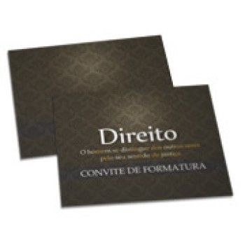 CONVITES BÁSICO COUCHÊ 300G LAMINAÇÃO HOLOGRÁFICA LAM HOLOGRÁFICA FRENTE E VERSO 182X153MM Colorido frente e verso - 50 un.