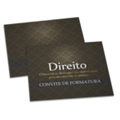 CONVITES BÁSICO COUCHÊ 300G SEM LAMINAÇÃO E SEM VERNIZ UV SEM VERNIZ 182X153MM Colorido frente e verso - 50 un.