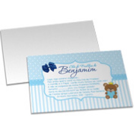 CONVITES BÁSICO COUCHÊ 300G SEM LAMINAÇÃO E SEM VERNIZ UV SEM VERNIZ 210X150MM Colorido frente - 250 un.