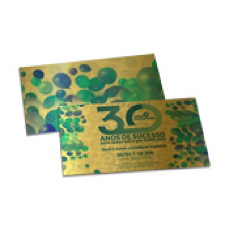 CONVITES BÁSICO GOLD MASTER 300G 153X91MM Colorido frente e verso - 100 un.