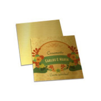 CONVITES BÁSICO GOLD MASTER 300G 50X50MM Colorido frente - 90 un.
