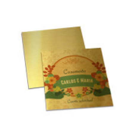 CONVITES BÁSICO GOLD MASTER 300G 50X50MM Colorido frente - 90 un.