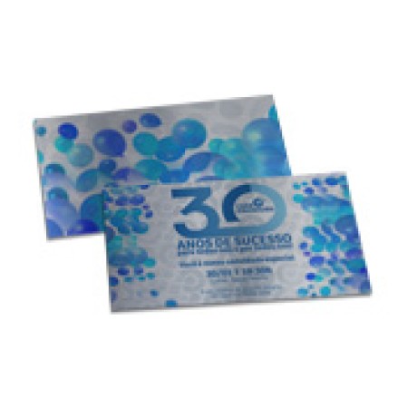 CONVITES BÁSICO SILVER LUX 300G 153X91MM Colorido frente e verso - 100 un.