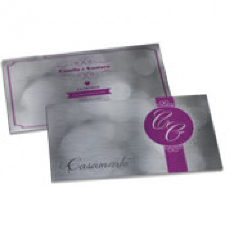 CONVITES BÁSICO SILVER LUX 300G 273X153MM Colorido frente e verso - 250 un.