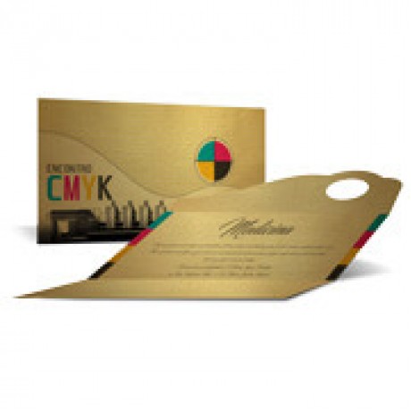 CONVITES CLÁSSICO GOLD MASTER 300G SEM VERNIZ Colorido frente e verso - 500 un.
