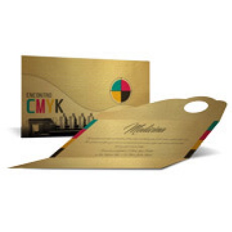 CONVITES CLÁSSICO GOLD MASTER 300G SEM VERNIZ Colorido frente e verso - 500 un.