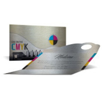 CONVITES CLÁSSICO SILVER LUX 300G SEM VERNIZ Colorido frente e verso - 500 un.
