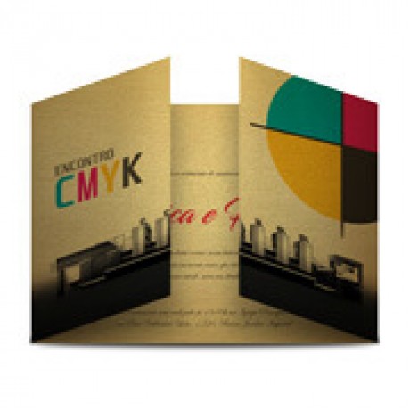 CONVITES IMPERIAL GOLD MASTER 300G SEM VERNIZ Colorido frente e verso - 500 un.