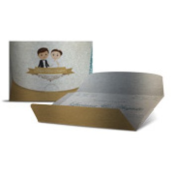 CONVITES TRADICIONAL SILVER LUX 300G SEM VERNIZ Colorido frente e verso - 50 un.