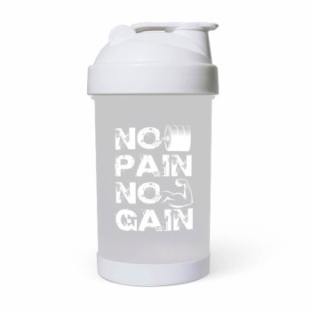 COQUETELEIRA PARA ACADEMIA 500ML 1 DOSE BRANCA Preto e branco frente e verso - 100 un.