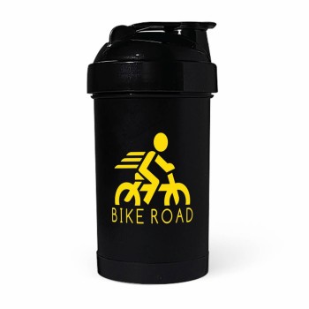 COQUETELEIRA PARA ACADEMIA 500ML 1 DOSE PRETA Preto e branco frente e verso - 100 un.