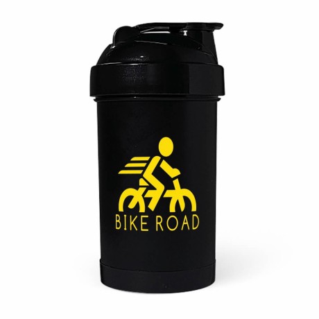 COQUETELEIRA PARA ACADEMIA 500ML 1 DOSE PRETA Preto e branco frente e verso - 100 un.