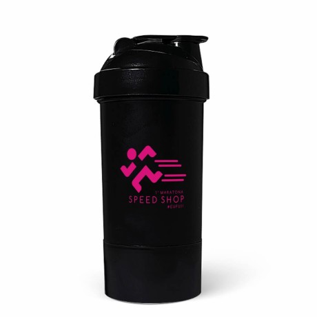 COQUETELEIRA PARA ACADEMIA 500ML 2 DOSES PRETA Preto e branco frente e verso - 50 un.