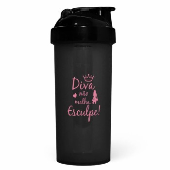 COQUETELEIRA PARA ACADEMIA 700ML 1 DOSE FUMÊ TRANSLÚCIDA Preto e branco frente e verso - 100 un.