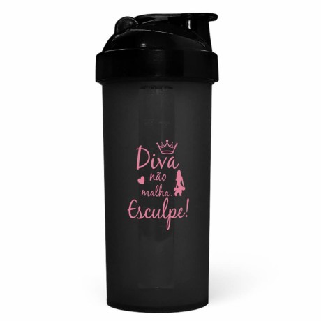COQUETELEIRA PARA ACADEMIA 700ML 1 DOSE FUMÊ TRANSLÚCIDA Preto e branco frente e verso - 100 un.