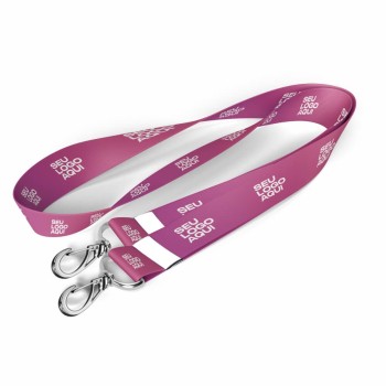 CORDÕES CORDÃO COM MOSQUETÃO DUPLO CORDÃO 15MM 825X22MM Colorido frente e verso - 1 un.