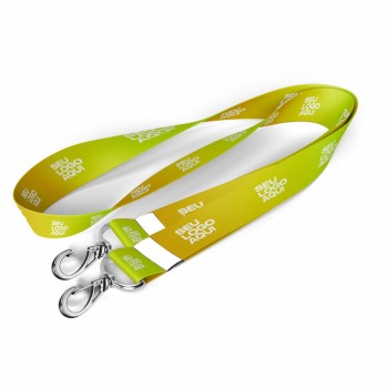 CORDÕES CORDÃO COM MOSQUETÃO DUPLO CORDÃO 20MM 825X25MM Colorido frente e verso - 12 un.