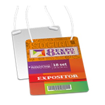 CREDENCIAIS PVC PREMIUM 0,50MM VERNIZ UV TOTAL FRENTE 87X120MM Colorido frente - 20 un.