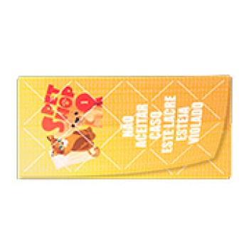 DELIVERY ADESIVO LACRE DE SEGURANÇA ADESIVO PAPEL 80G RETANGULAR 90X45MM Colorido frente - 108 un.