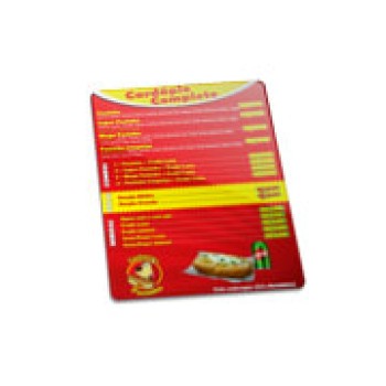 DELIVERY CARDÁPIO PVC PREMIUM 0,50MM 150X210MM Colorido frente - 24 un.