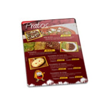 DELIVERY CARDÁPIO PVC PREMIUM 0,50MM 210X300MM Colorido frente - 100 un.