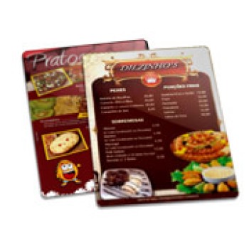 DELIVERY CARDÁPIO PVC PREMIUM 0,50MM 210X300MM Colorido frente e verso - 100 un.