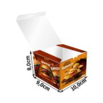 DELIVERY EMBALAGENS PARA DELIVERY DUPLEX 320G HAMBURGUER E SANDUICHES PEQUENA Colorido frente - 3000 un.