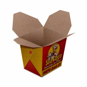 DELIVERY EMBALAGENS PARA DELIVERY PERSONALIZADAS KRAFT 250G ALMOÇO PEQUENA Colorido frente - 100 un.