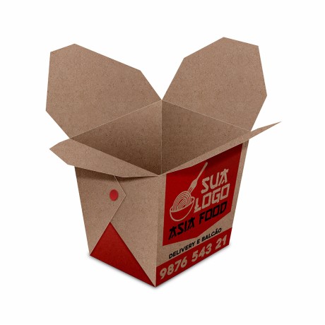DELIVERY EMBALAGENS PARA DELIVERY PERSONALIZADAS KRAFT 250G ALMOÇO PEQUENA Colorido frente - 50 un.