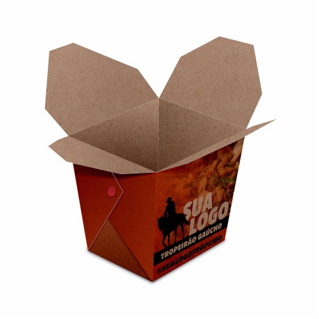 DELIVERY EMBALAGENS PARA DELIVERY PERSONALIZADAS KRAFT 250G ALMOÇO PEQUENA Colorido frente - 25 un.