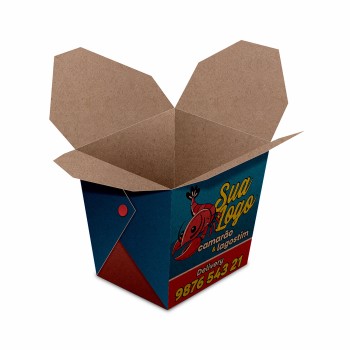 DELIVERY EMBALAGENS PARA DELIVERY PERSONALIZADAS KRAFT 250G ALMOÇO PEQUENA Colorido frente - 250 un.