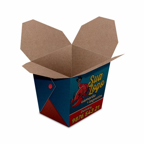 DELIVERY EMBALAGENS PARA DELIVERY PERSONALIZADAS KRAFT 250G ALMOÇO PEQUENA Colorido frente - 250 un.