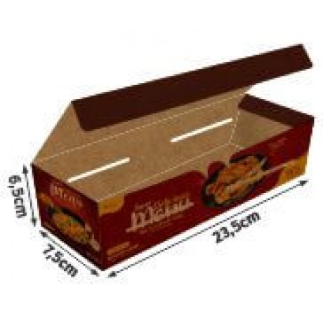 DELIVERY EMBALAGENS PARA DELIVERY PERSONALIZADAS KRAFT 250G ASSADOS GRELHADOS E PORCOES LAMINAÇÃO INTERNA Colorido frente - 500 un.