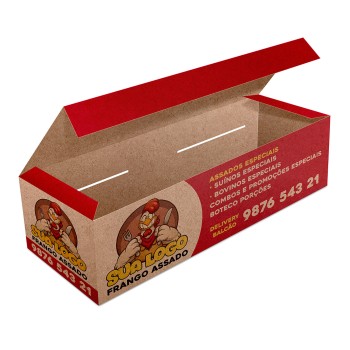 DELIVERY EMBALAGENS PARA DELIVERY PERSONALIZADAS KRAFT 250G ASSADOS GRELHADOS E PORCOES LAMINAÇÃO INTERNA Colorido frente - 25 un.