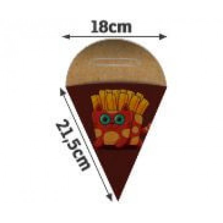 DELIVERY EMBALAGENS PARA DELIVERY PERSONALIZADAS KRAFT 250G BATATA FRITA MÉDIA Colorido frente - 250 un.