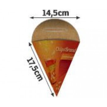 DELIVERY EMBALAGENS PARA DELIVERY PERSONALIZADAS KRAFT 250G BATATA FRITA PEQUENA Colorido frente - 50 un.