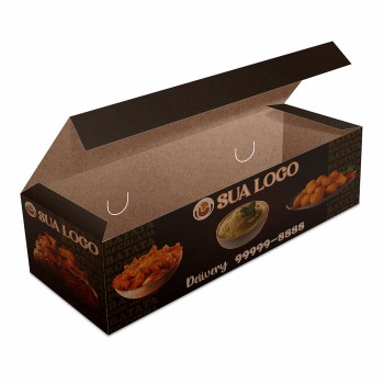 DELIVERY EMBALAGENS PARA DELIVERY PERSONALIZADAS KRAFT 250G BATATA FRITA, RUSTICA E RECHEADA LAMINAÇÃO INTERNA Colorido frente - 100 un.