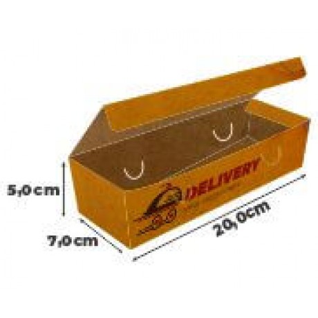DELIVERY EMBALAGENS PARA DELIVERY PERSONALIZADAS KRAFT 250G BATATA FRITA, RUSTICA E RECHEADA LAMINAÇÃO INTERNA Colorido frente - 50 un.