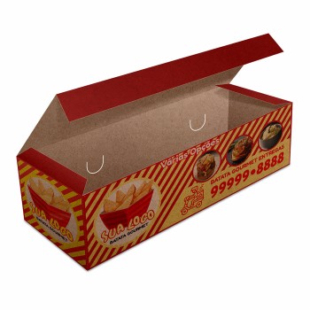DELIVERY EMBALAGENS PARA DELIVERY PERSONALIZADAS KRAFT 250G BATATA FRITA, RUSTICA E RECHEADA LAMINAÇÃO INTERNA Colorido frente - 1000 un.
