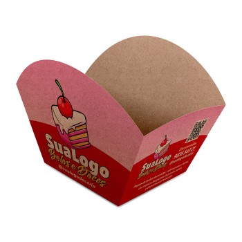 DELIVERY EMBALAGENS PARA DELIVERY PERSONALIZADAS KRAFT 250G BOLOS E DOCES LAMINAÇÃO INTERNA Colorido frente - 100 un.