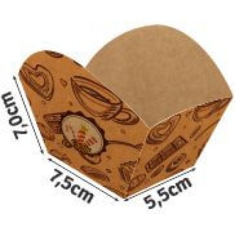 DELIVERY EMBALAGENS PARA DELIVERY PERSONALIZADAS KRAFT 250G BOLOS E DOCES LAMINAÇÃO INTERNA Colorido frente - 250 un.