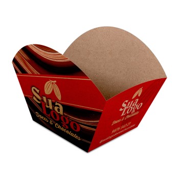 DELIVERY EMBALAGENS PARA DELIVERY PERSONALIZADAS KRAFT 250G BOLOS E DOCES LAMINAÇÃO INTERNA Colorido frente - 250 un.
