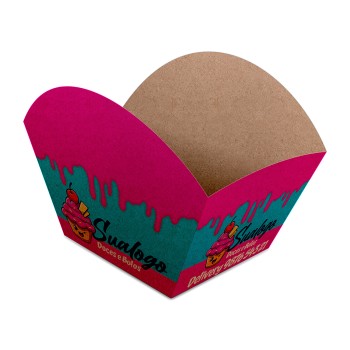 DELIVERY EMBALAGENS PARA DELIVERY PERSONALIZADAS KRAFT 250G BOLOS E DOCES LAMINAÇÃO INTERNA Colorido frente - 500 un.