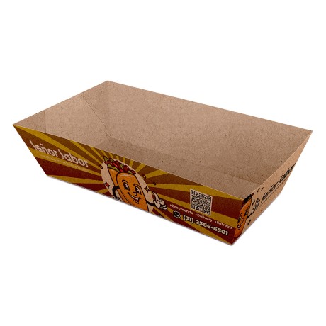 DELIVERY EMBALAGENS PARA DELIVERY PERSONALIZADAS KRAFT 250G BURRITO E TORTILHA GRANDE Colorido frente - 25 un.