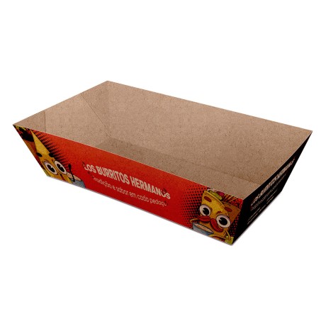 DELIVERY EMBALAGENS PARA DELIVERY PERSONALIZADAS KRAFT 250G BURRITO E TORTILHA GRANDE Colorido frente - 50 un.