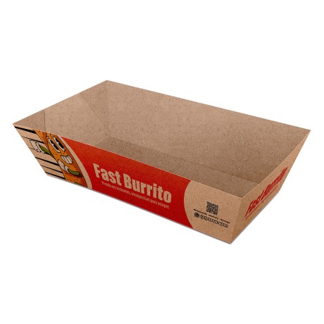 DELIVERY EMBALAGENS PARA DELIVERY PERSONALIZADAS KRAFT 250G BURRITO E TORTILHA GRANDE Colorido frente - 100 un.