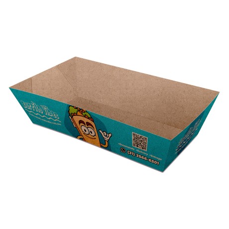DELIVERY EMBALAGENS PARA DELIVERY PERSONALIZADAS KRAFT 250G BURRITO E TORTILHA MÉDIA Colorido frente - 50 un.
