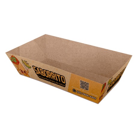 DELIVERY EMBALAGENS PARA DELIVERY PERSONALIZADAS KRAFT 250G BURRITO E TORTILHA MÉDIA Colorido frente - 1000 un.
