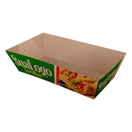 DELIVERY EMBALAGENS PARA DELIVERY PERSONALIZADAS KRAFT 250G BURRITO E TORTILHA PEQUENA Colorido frente - 100 un.